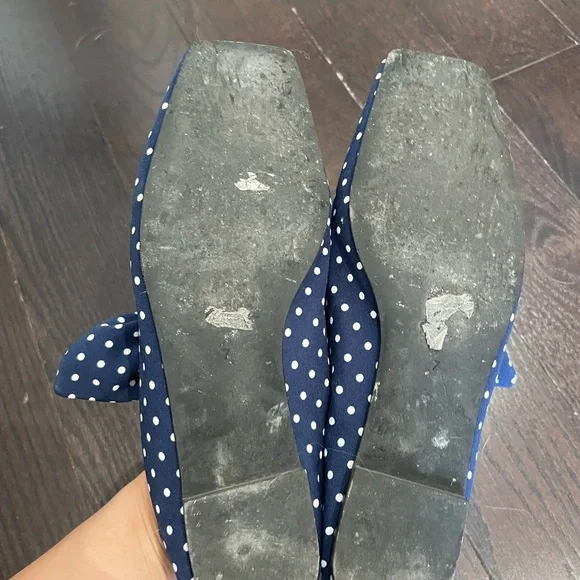 Jeffrey Campbell Navy Polka Dot Bow Flats - Picture 5 of 6